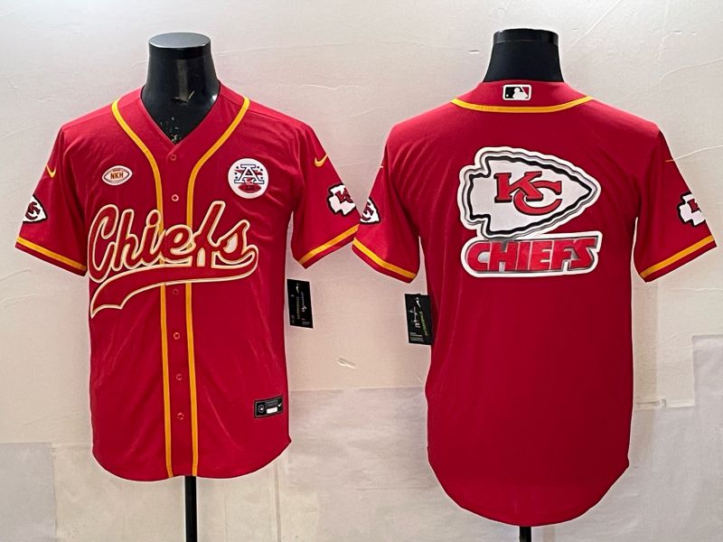 Men 2025 Nike Kansas City Chiefs Blank Red 3th generation Joint Name Limited NFL Jersey 013